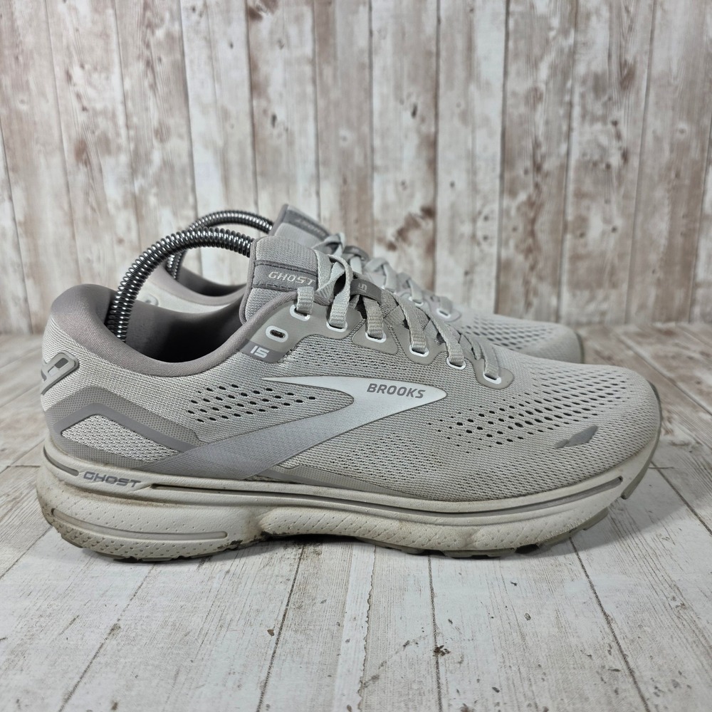 Brooks Ghost 15 Womens Running Shoes Oyster Alloy 1203801B112 Size 9.5